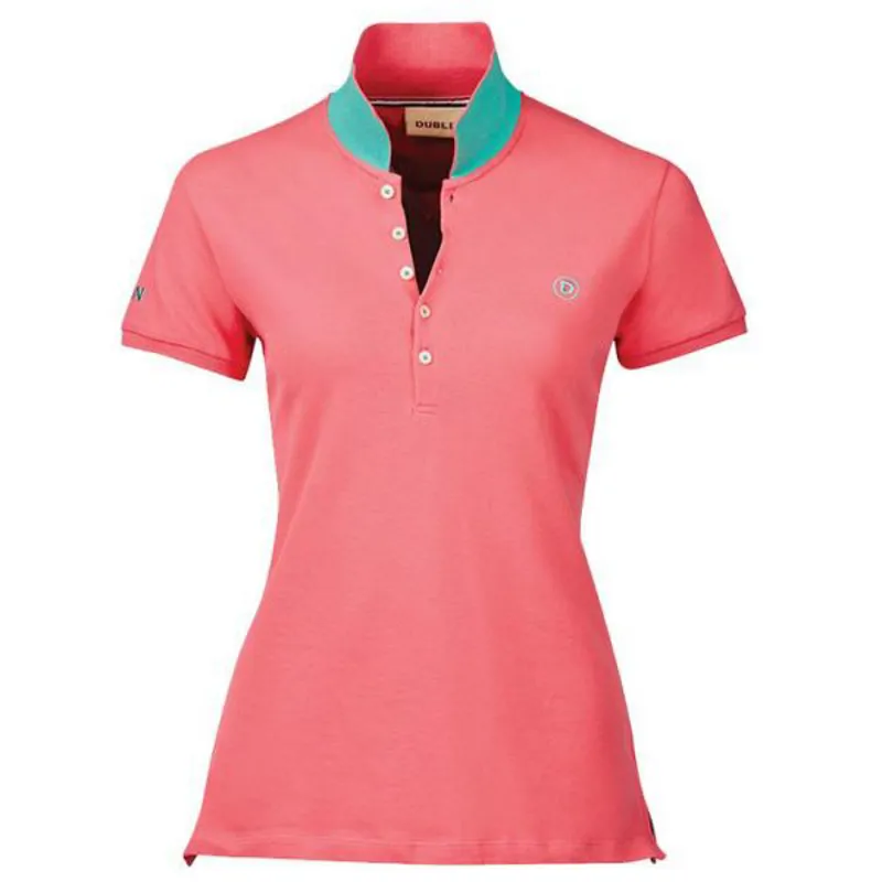 Dublin Lily Cap Sleeve Womens Polo Shirt Fuchsia Pink
