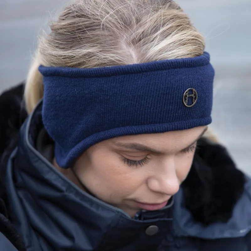 navy knitted headband