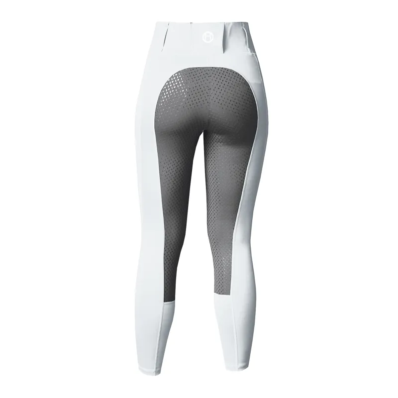 Equetech Aqua Shield Womens Winter Riding Tights in White-1
