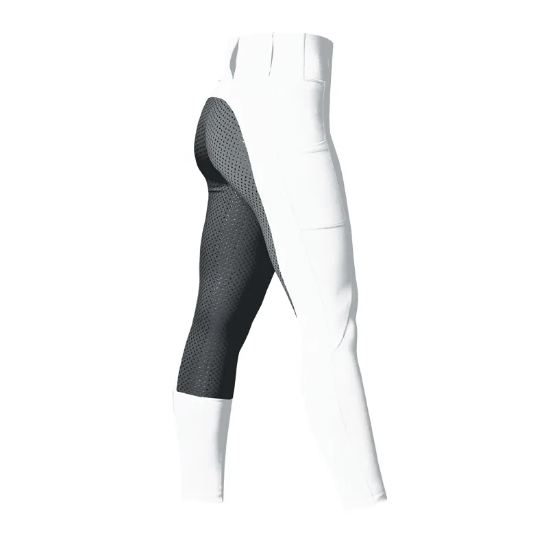 Equetech Aqua Shield Womens Winter Riding Tights in White-2