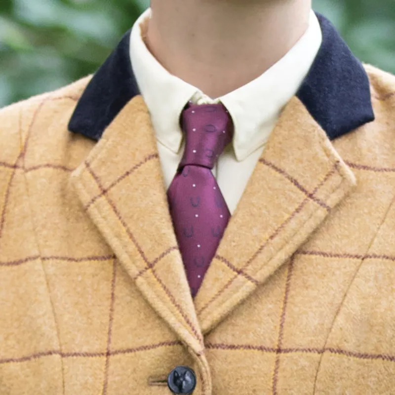 Equetech Horseshoes Show Tie - MAROON / NAVY / WHITE - One Size -1