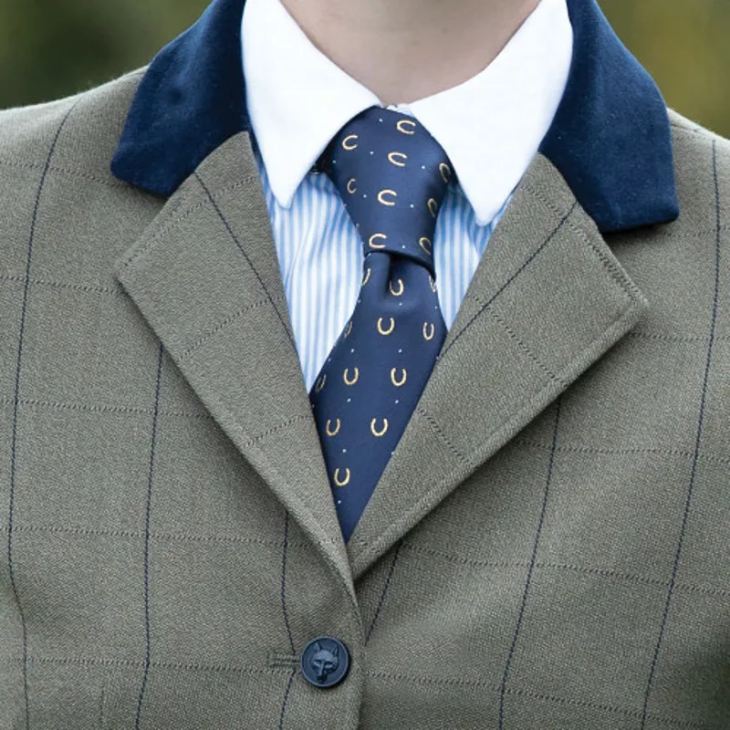Equetech Horseshoes Show Tie - NAVY -1