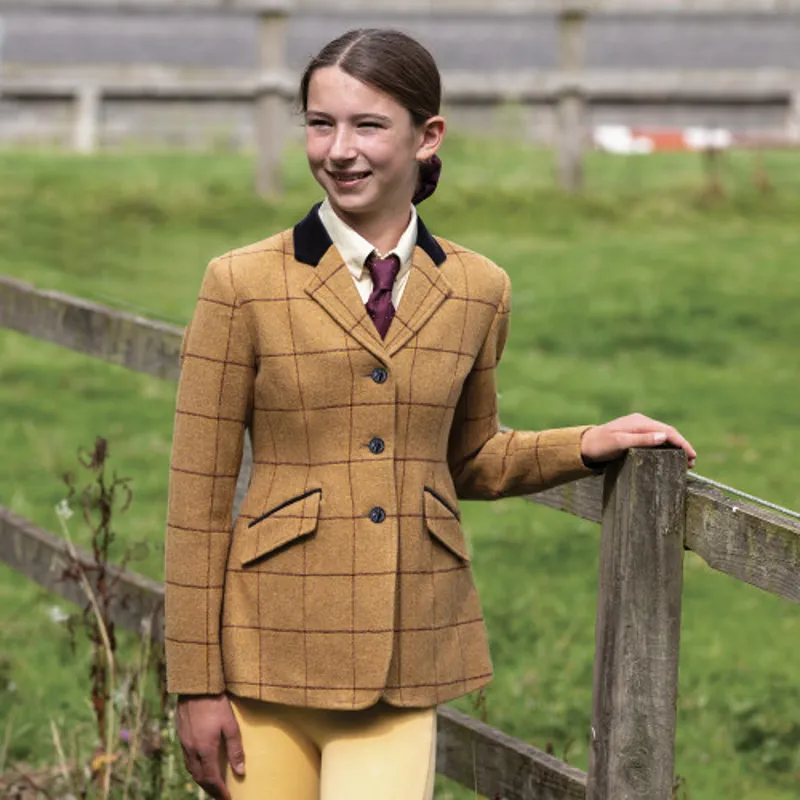 Equetech Childs Wheatley Deluxe Tweed Riding Jacket - BROWN -2