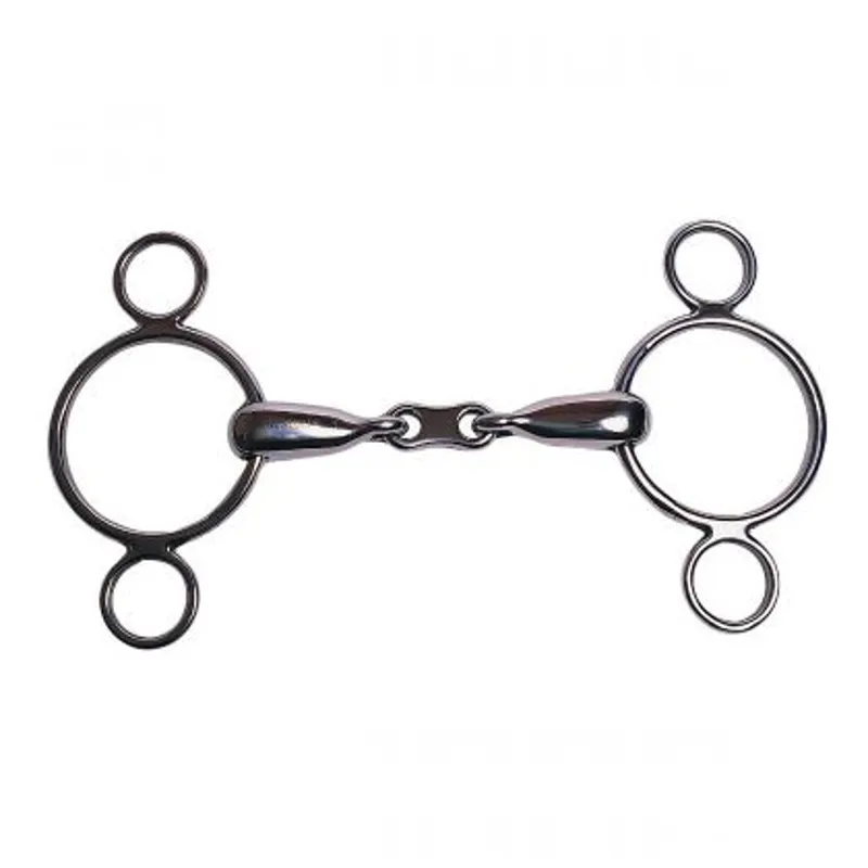 Korsteel Stainless Steel French Link 2 Ring Dutch Gag Bit 