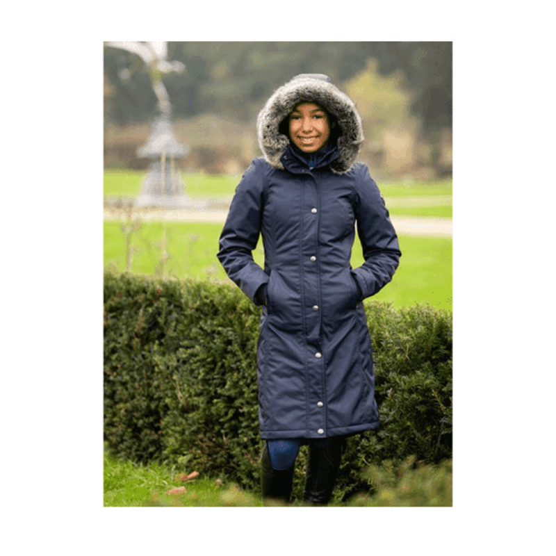 LeMieux Young Rider Long Waterproof Riding Coat - NAVY -3