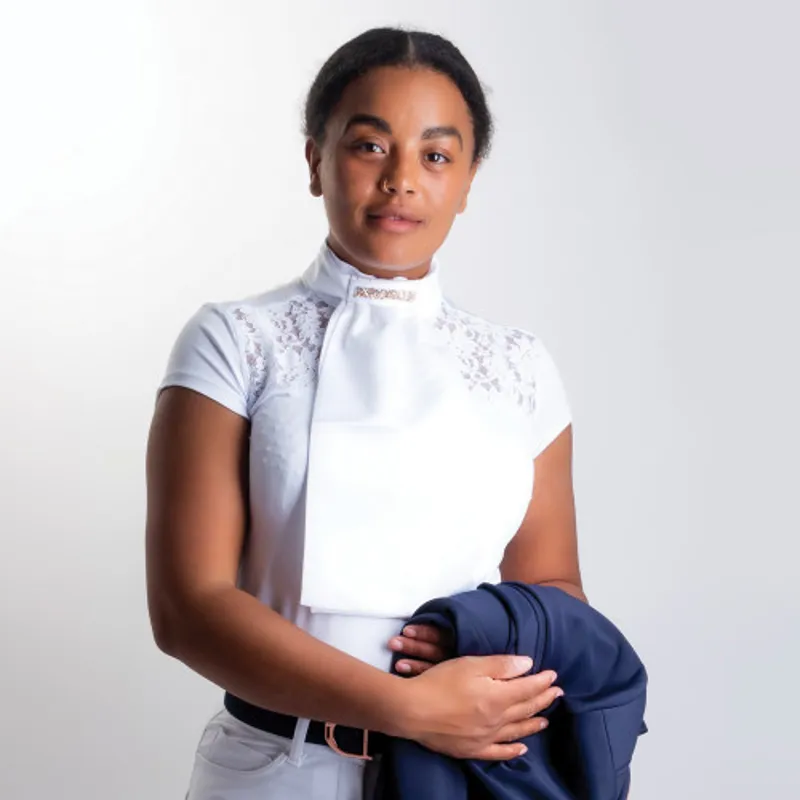 Equetech Mia Lace Competition Shirt - WHITE -2