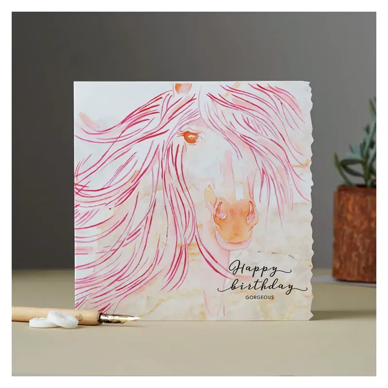 Deckled Edge Fanciful Dolomite Card - Happy Birthday Gorgeous