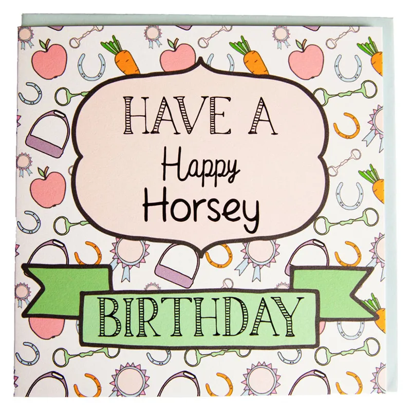 Gubblecote Beautiful Greetings Card - Happy Horsey Birthday