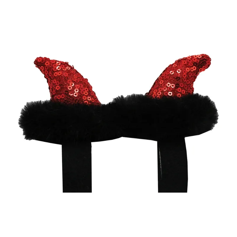 Equetech Halloween Too Hot Devil Bridle Horns Red - One Pair 