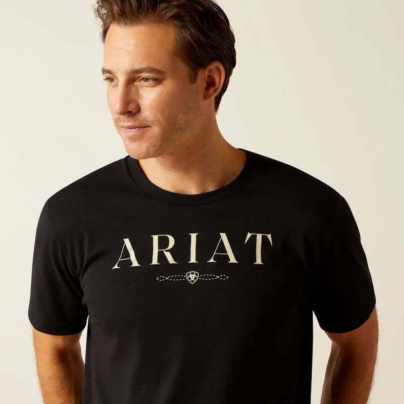 Ariat Men's B and W Logo Short Sleeve-Shirt - BLACK -3