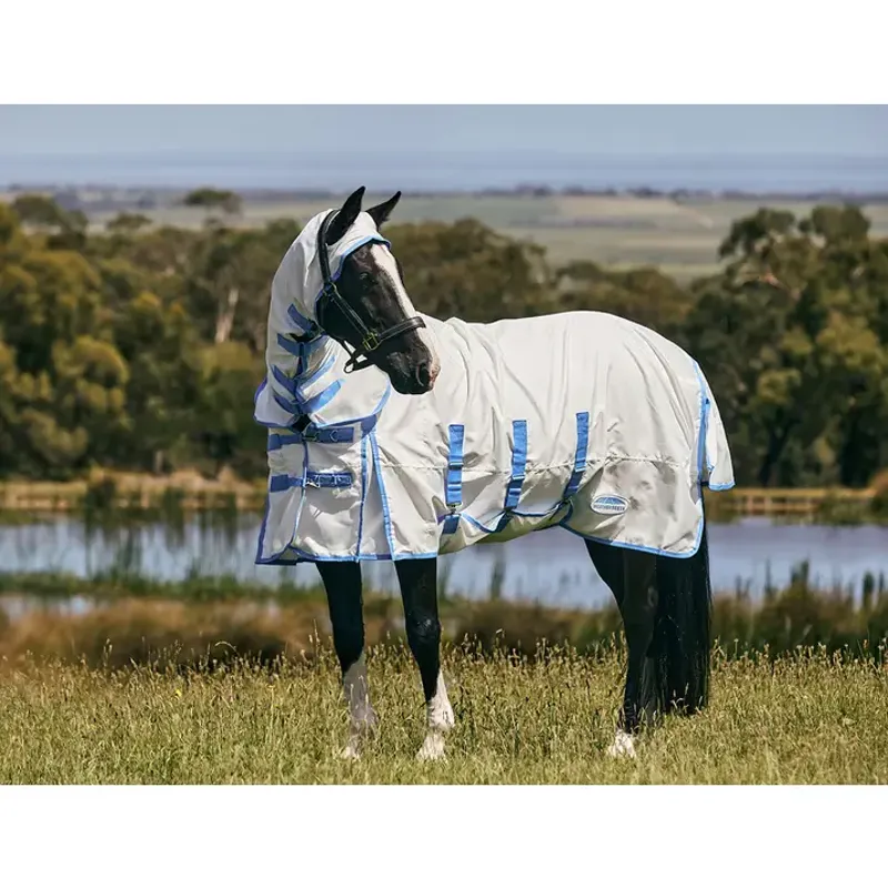 Weatherbeeta Sweet Itch Shield Combo Neck - WHITE/BLUE