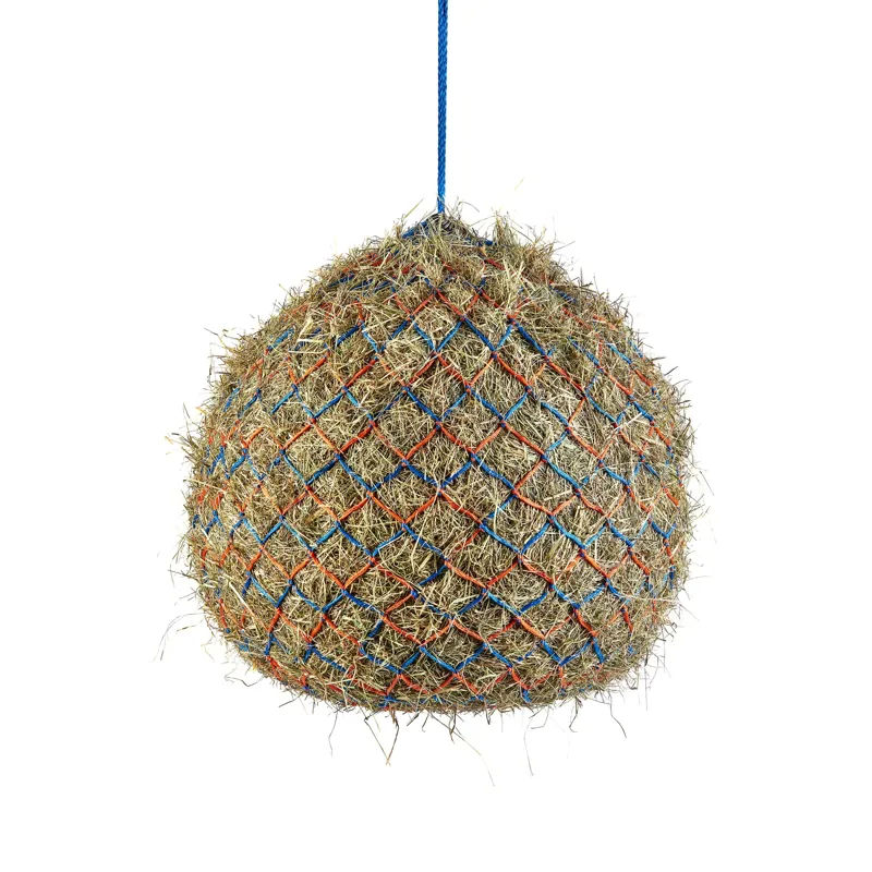 Shires Deluxe Haynet BLUE/ORANGE 40 Inch - holes 5 1/2cm-1