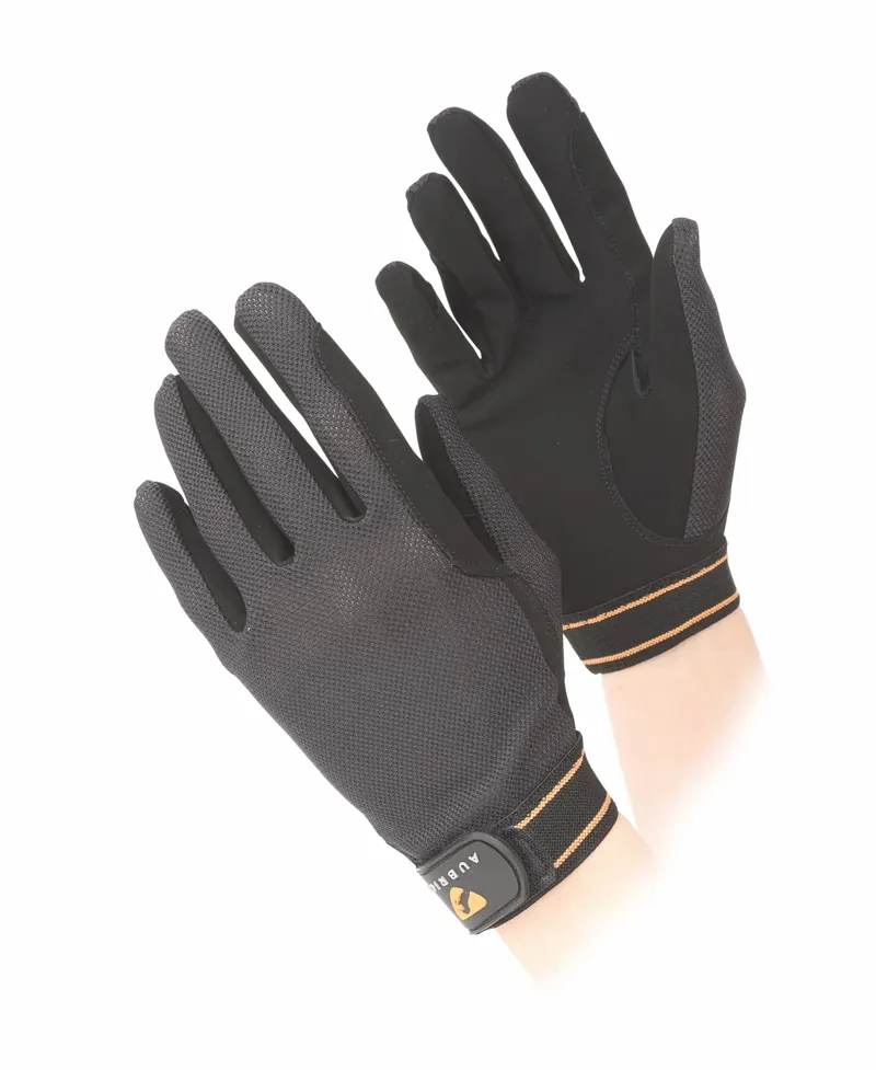 Aubrion Mesh Riding Gloves - BLACK