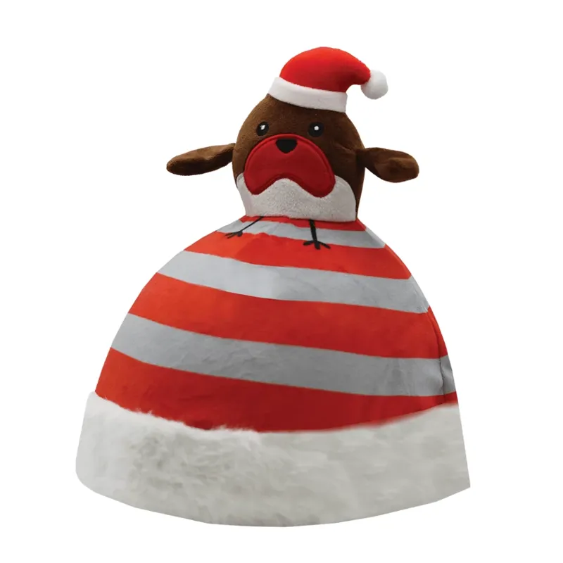 Equetech Christmas Robin Hat Silk - RED / GREY - One Size 