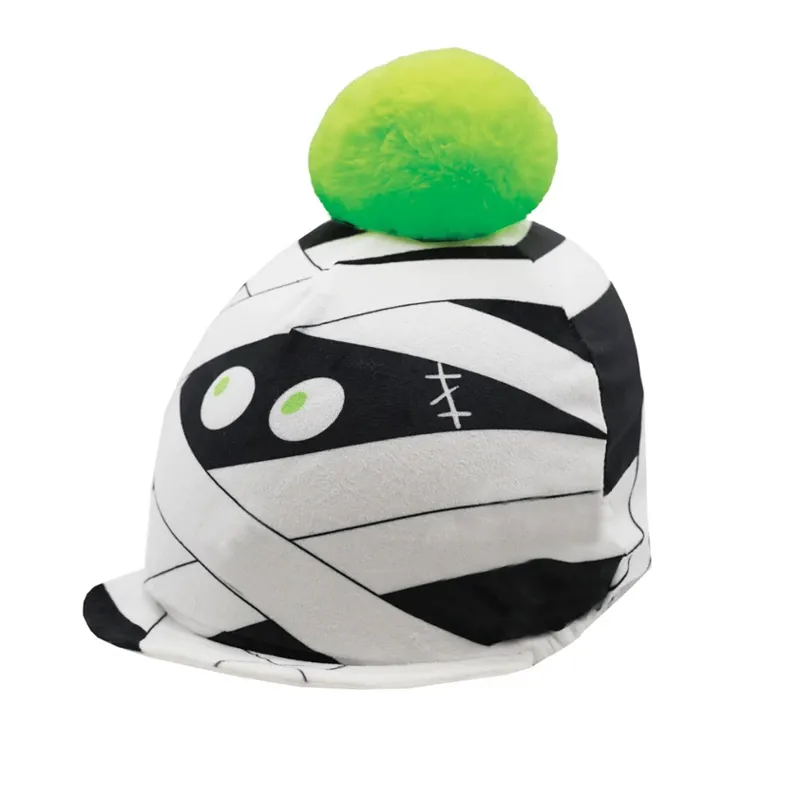 Equetech Halloween Mummy Mayhem Hat Silk - GREEN / WHITE - One Size 