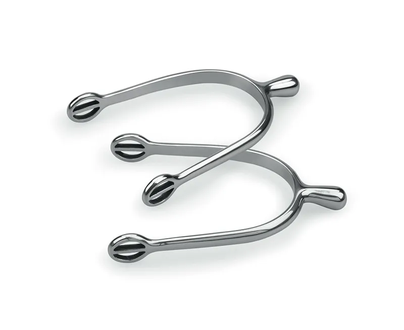 Shires Ball End Spurs - Adults - STAINLESS STEEL