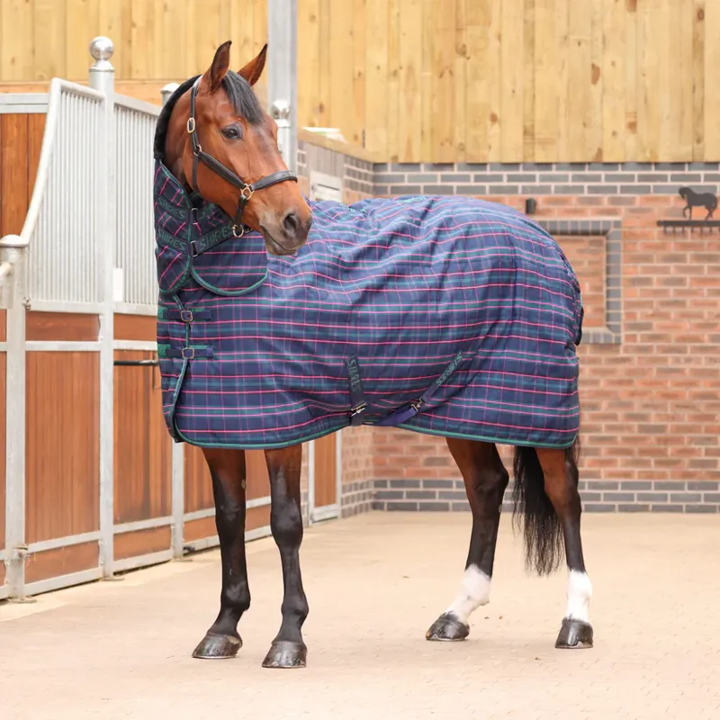 Tempest Plus 100 Combo Stable Rug - NAVY TARTAN -2