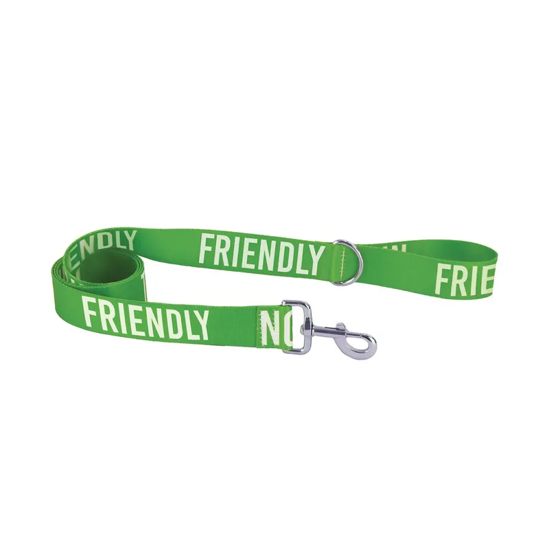 Ancol Obedia Awareness Dog Lead FRIENDLY Green 40mm x 1.5m