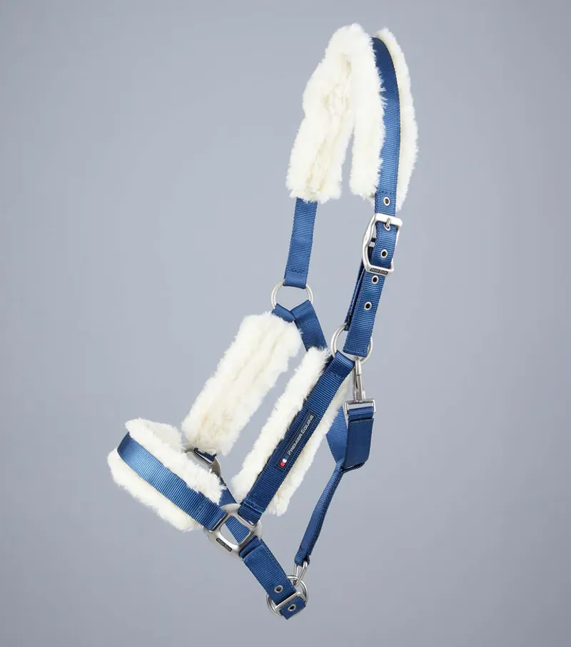 Premier Equine Techno Lined Headcollar - NAVY