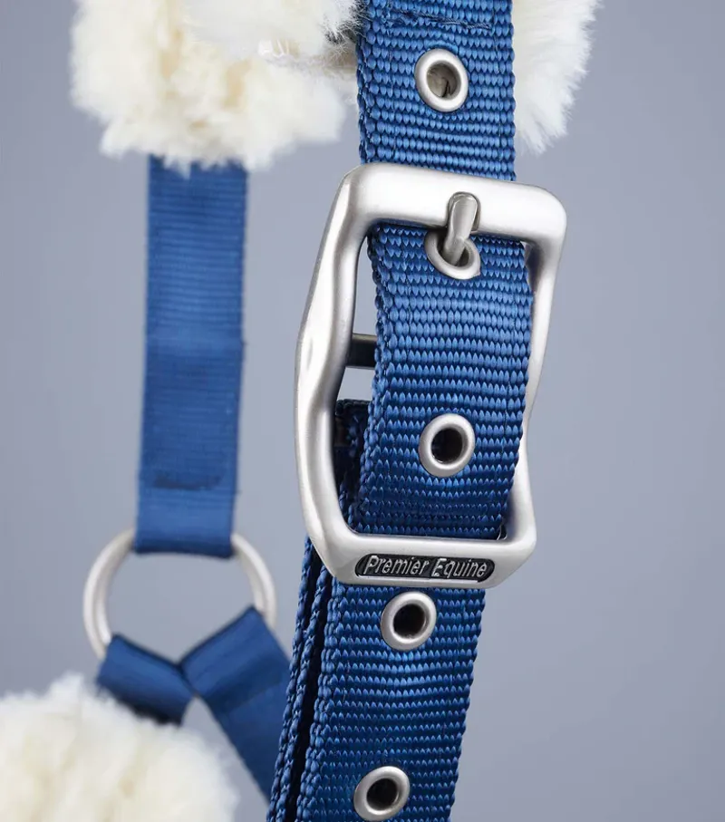 Premier Equine Techno Lined Headcollar - NAVY-3