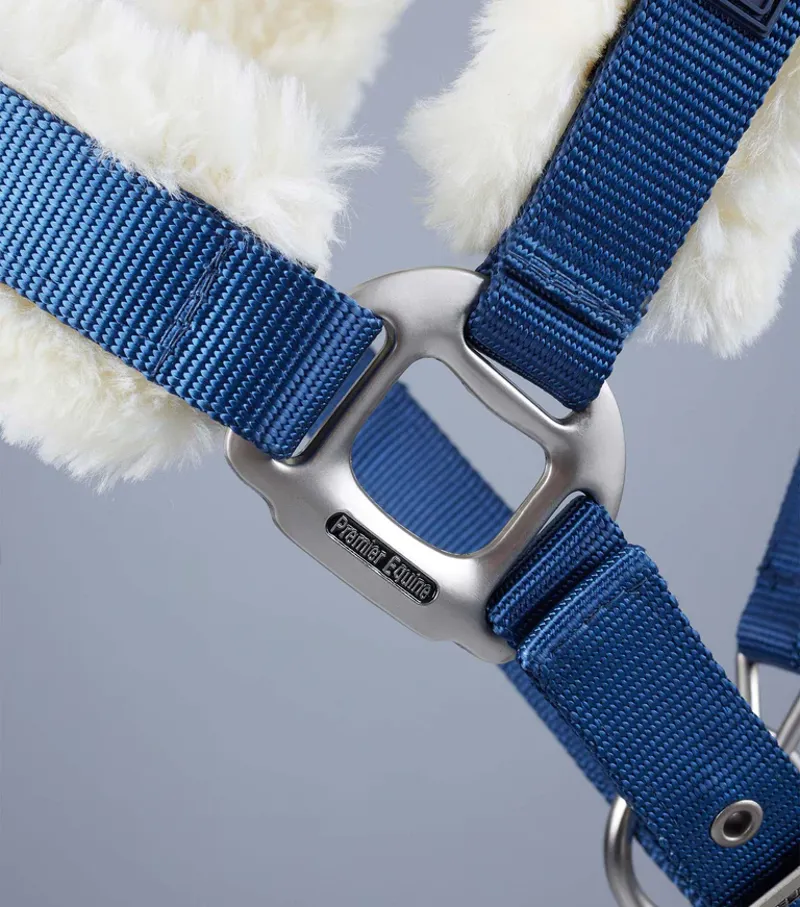 Premier Equine Techno Lined Headcollar - NAVY-1
