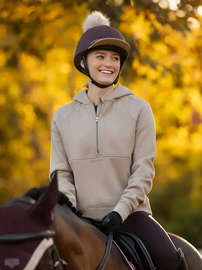 LeMieux Classique Pom Hat Silk - DAMSON - One Size -3