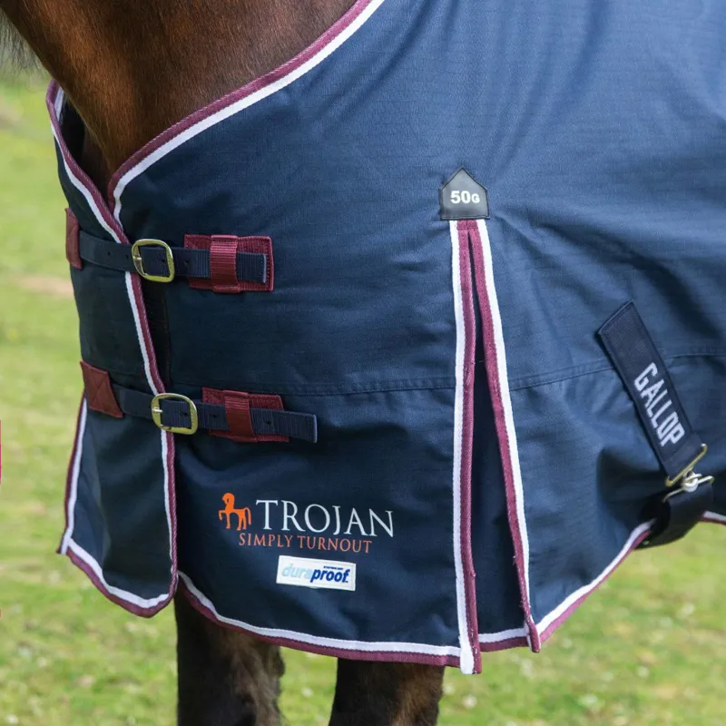Gallop Trojan Duraproof 50g 5-Point Standard Neck Turnout - NAVY-1
