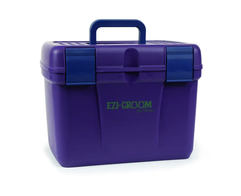 Shires Ezi-Groom Deluxe Grooming Box - PLUM/NAVY