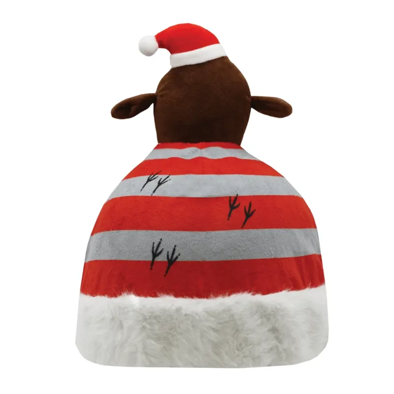 Equetech Christmas Robin Hat Silk - RED / GREY - One Size -1