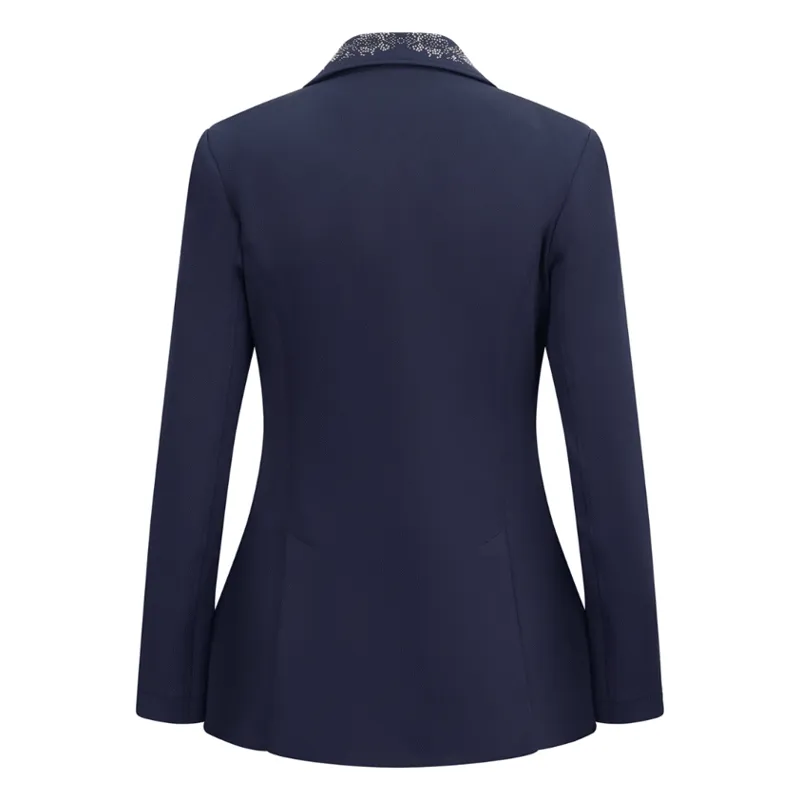 Equetech Junior Crystal Showerproof Competition Jacket - NAVY / ROSE GOLD-1