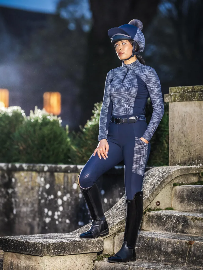 LeMieux Eleanor Reflective Pull On Breeches Navy-1