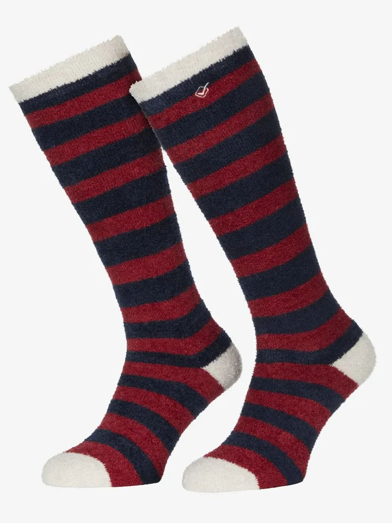 LeMieux Sophie Stripe Fluffies Socks - Navy - Junior