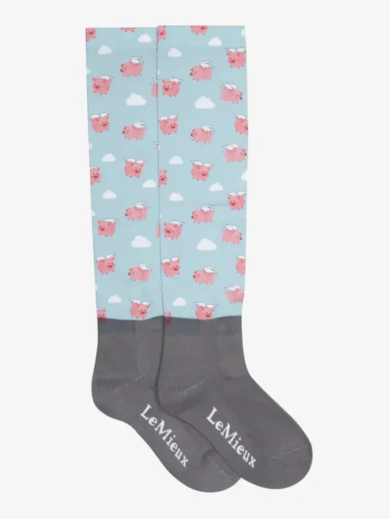 LeMieux Footsie Socks - FLYING PIGS - Adult 