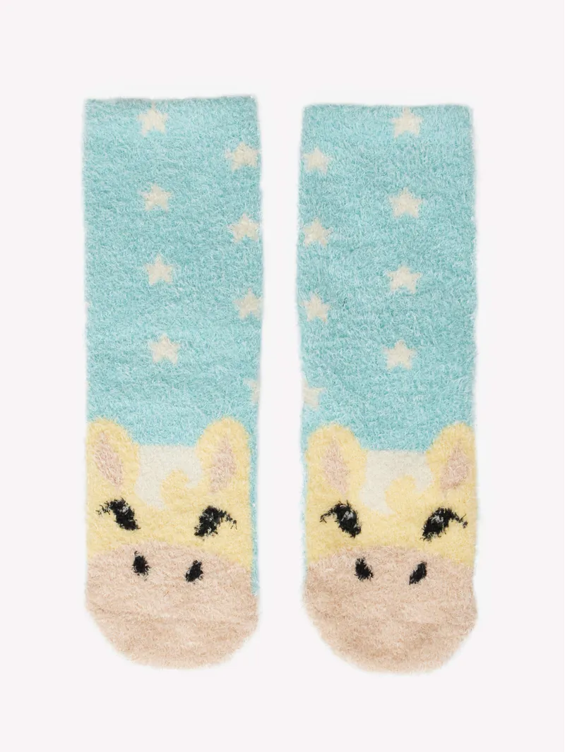 LeMieux Mini Fluffy Character Socks - LEMON 