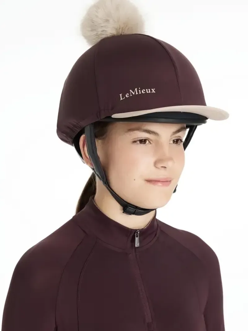 LeMieux Classique Pom Hat Silk - DAMSON - One Size -2
