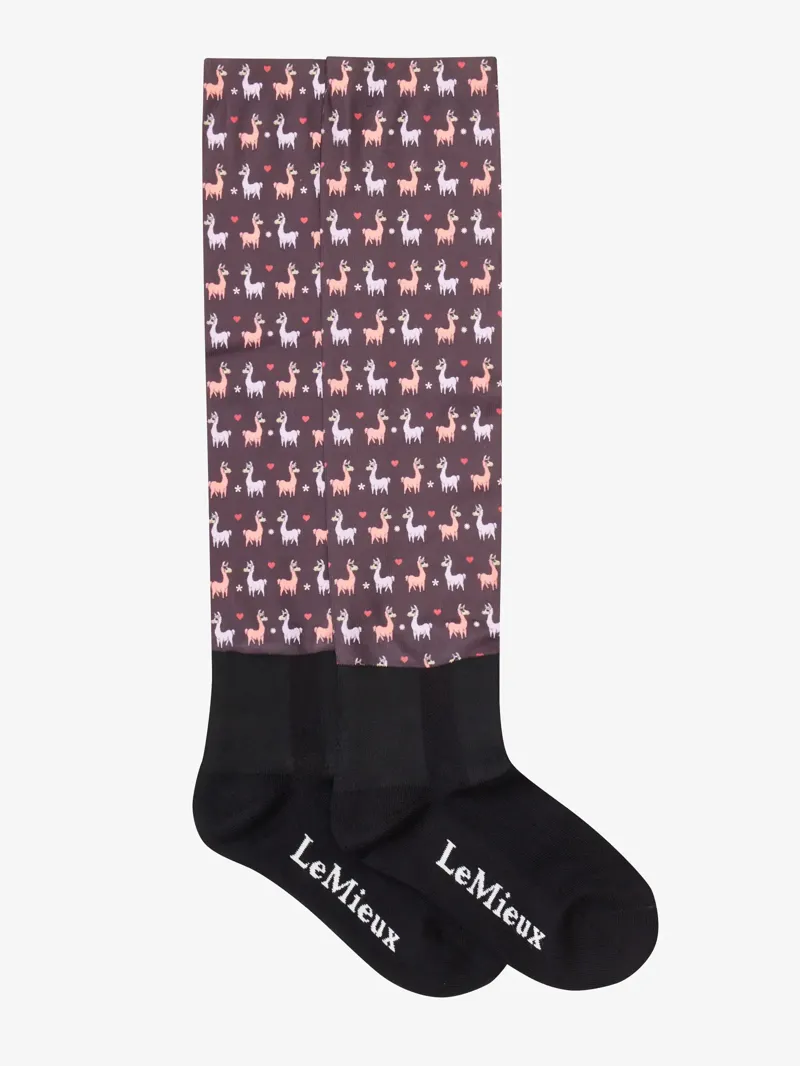 LeMieux Footsie Socks - LLAMAS - DAMSON-1