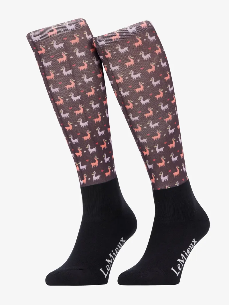 LeMieux Footsie Socks - LLAMAS - DAMSON