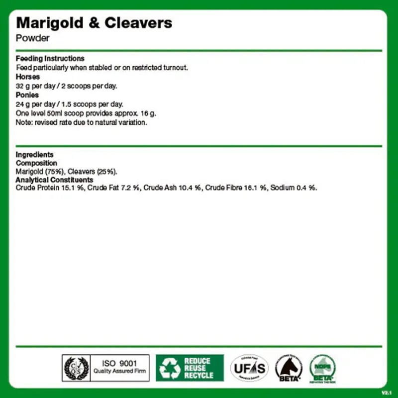 NAF Marigold and Cleavers - 1kg-1