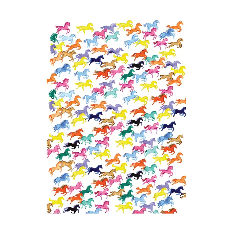 Deckled Edge Gift Wrap - RAINBOW PONIES