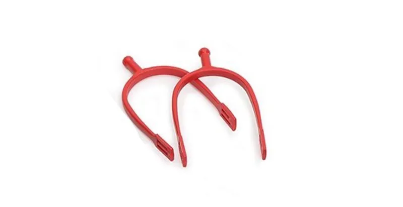 Shires Plastic Ball End Spurs - Adult - RED
