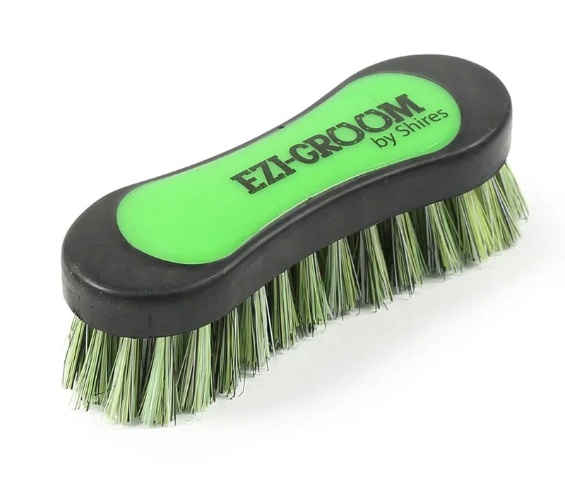 Shires EZI-GROOM Grip Face Brush - LIME GREEN