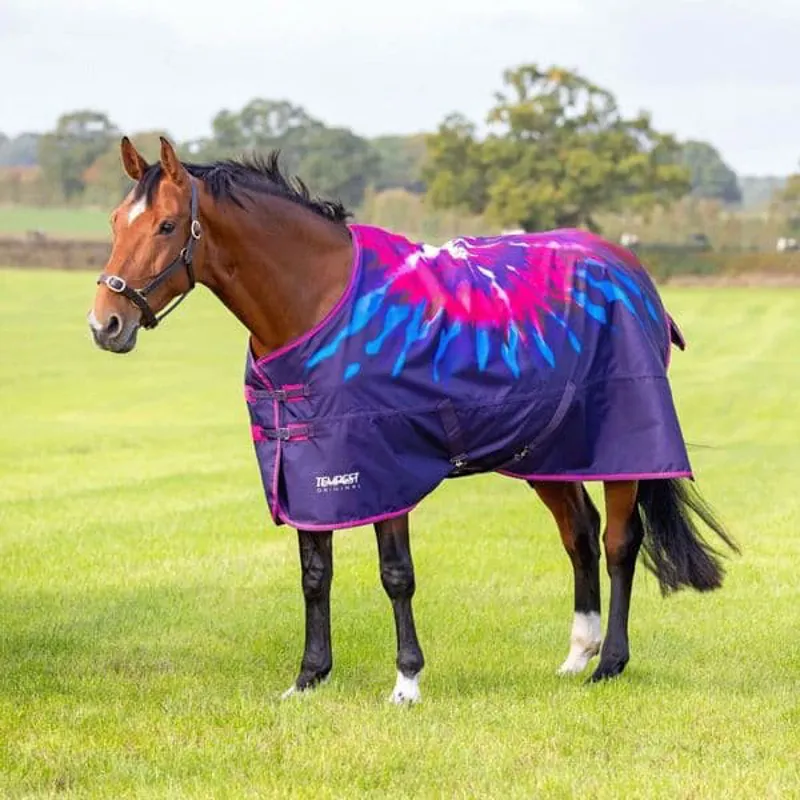 Shires Tempest Original 100g Turnout Rug - PINK TIE DYE