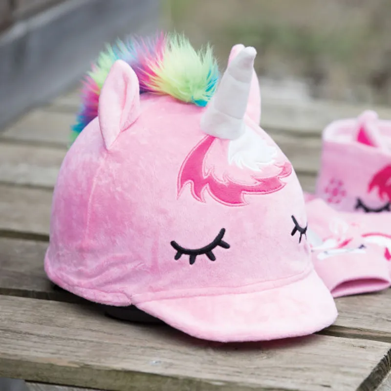 Equetech Childs Unicorn Hat Silk - PINK - One Size
