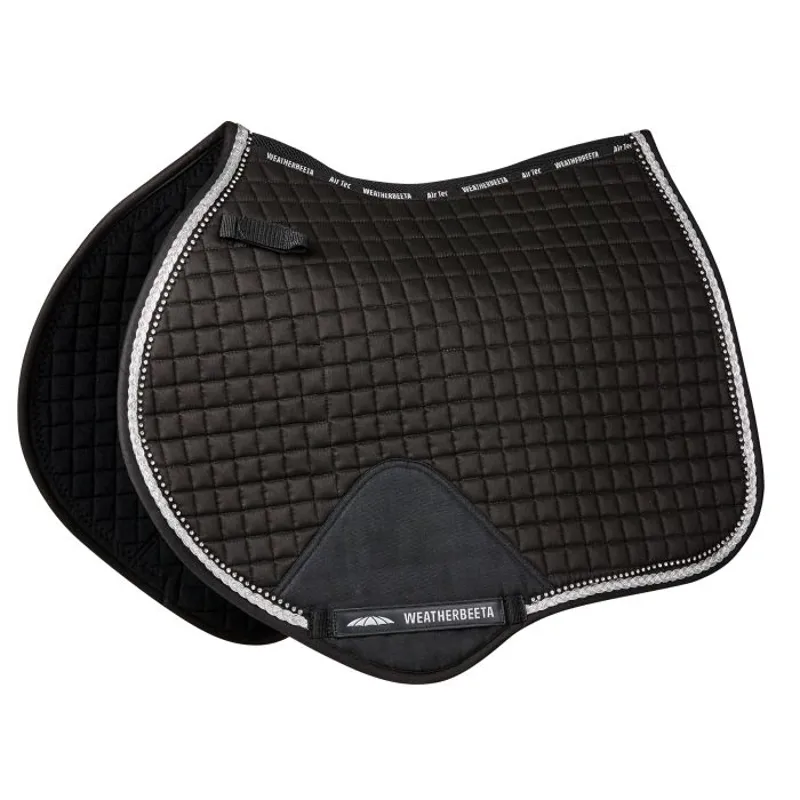 Weatherbeeta Prime Bling Jump Shaped Saddle Pad - Full - BLACK
