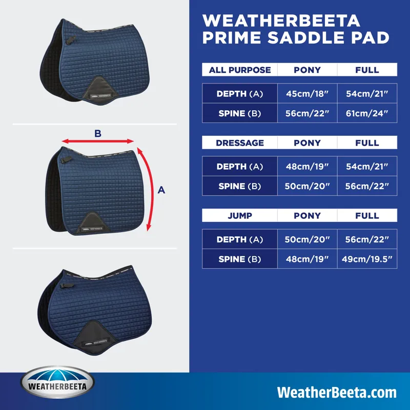 Weatherbeeta Prime All Purpose Saddle Pad - MAROON-1