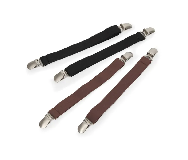 Shires Elastic Jodhpur Clips BROWN single