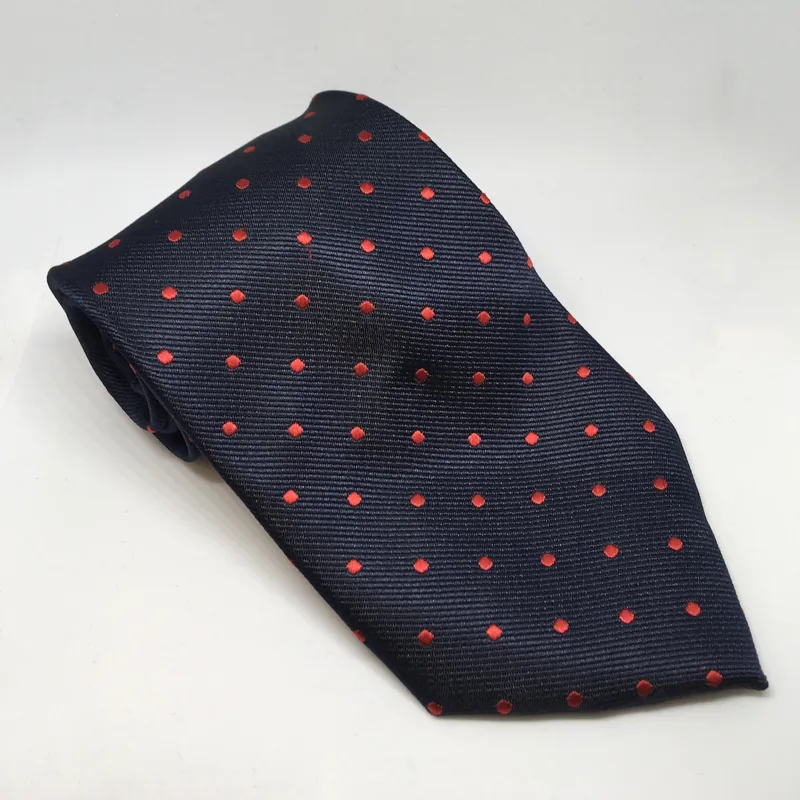 Junior Polka Dot Show Tie - Navy/Red