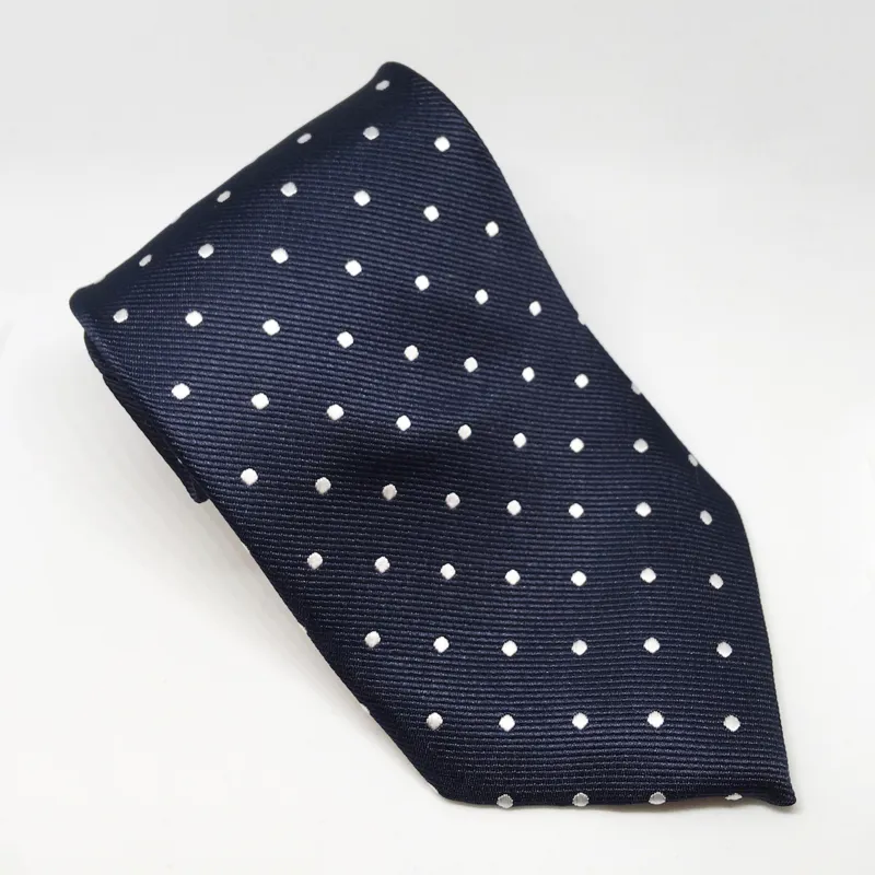 Junior Polka Dot Show Tie - Navy/White
