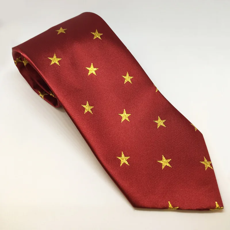 Junior Star Tie - Red / Metalic Gold stars
